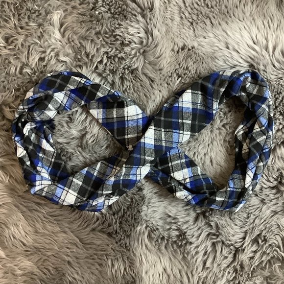 Arianna by Howards | Women's Jersey Knit Infinity Scarf | Blue & Grey | OS - Picture 3 of 4